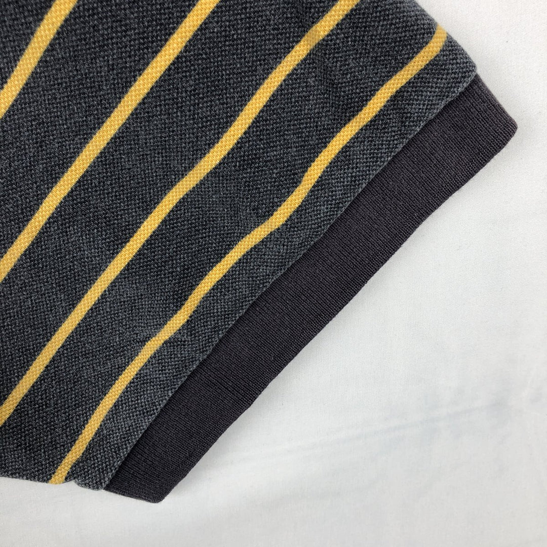 Ralph Lauren CHAPS Short-Sleeve Striped Polo Shirt, Men's Size XL (approx.) cotton Charcoal Vintage Second Hand