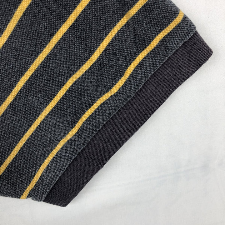 Ralph Lauren CHAPS Short-Sleeve Striped Polo Shirt, Men's Size XL (approx.) cotton Charcoal Vintage Second Hand