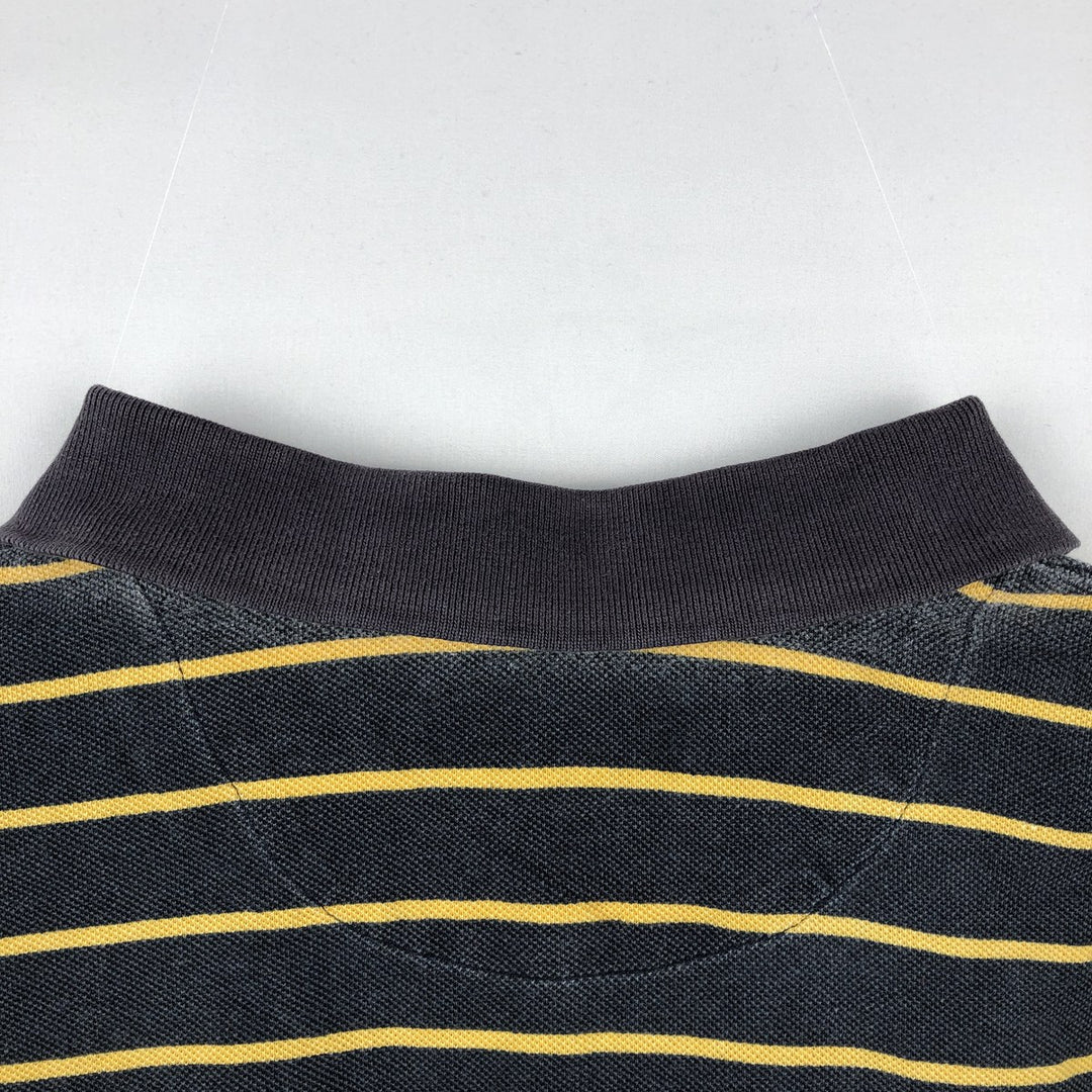 Ralph Lauren CHAPS Short-Sleeve Striped Polo Shirt, Men's Size XL (approx.) cotton Charcoal Vintage Second Hand