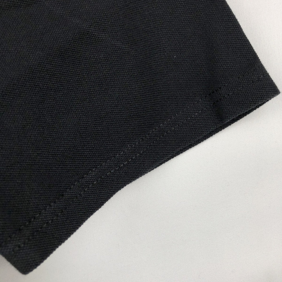 Napapijri flag pattern short-sleeved polo shirt, men's size L (approx.) cotton black type Vintage Second Hand