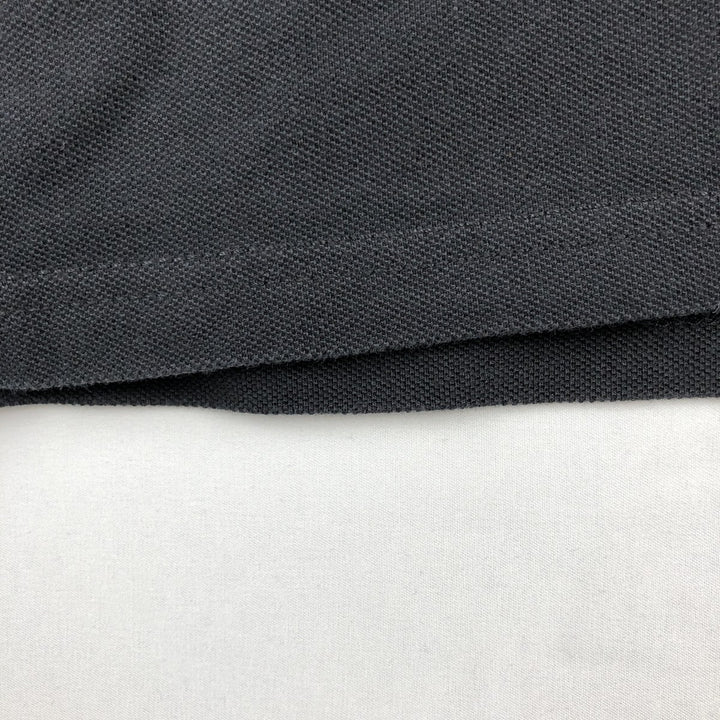 Napapijri flag pattern short-sleeved polo shirt, men's size L (approx.) cotton black type Vintage Second Hand