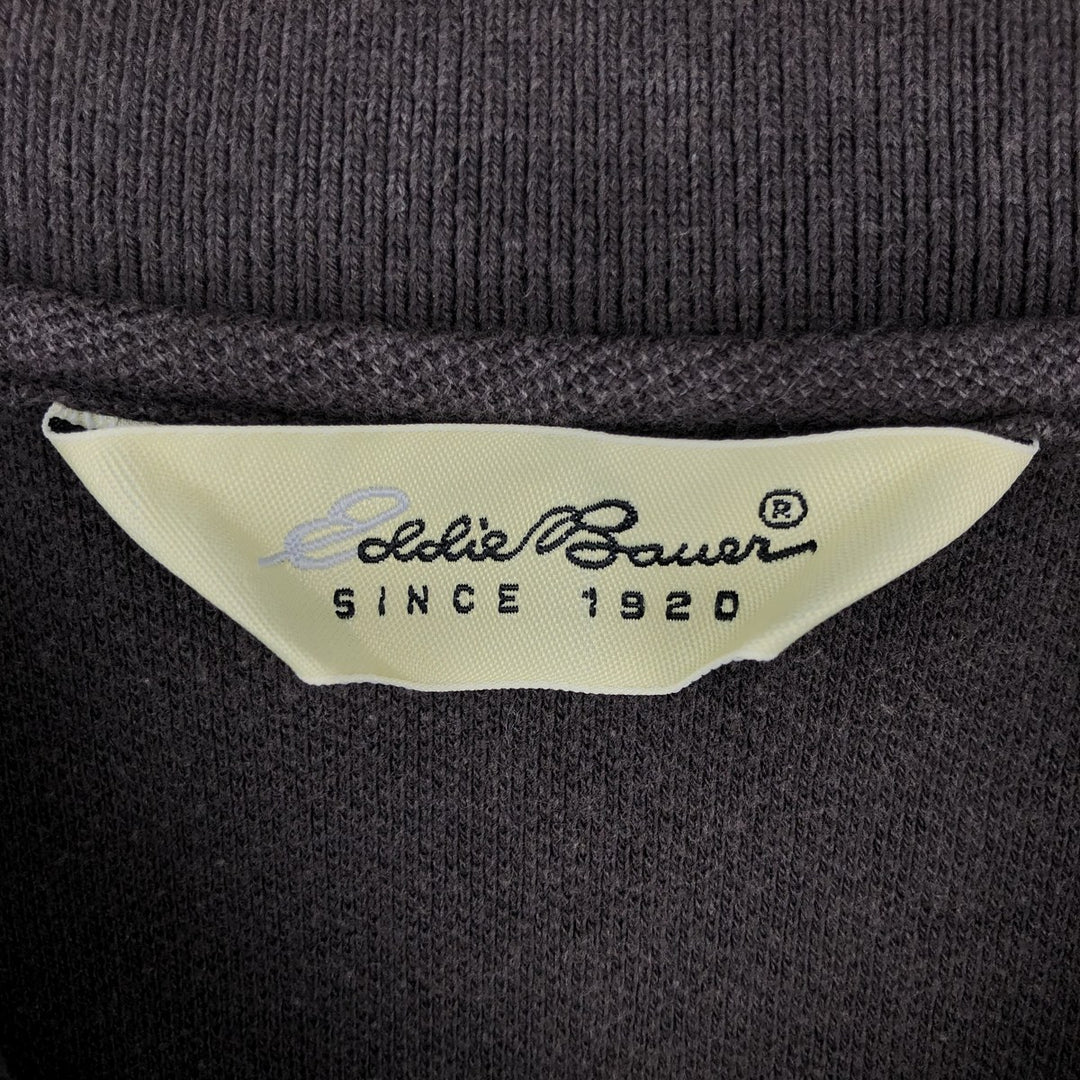 1990'S Eddie Bauer Short-Sleeve Polo Shirt, Men's Size M (approx.), Vintage cotton Charcoal Vintage Second Hand