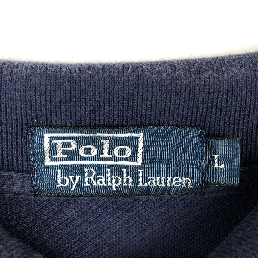 Ralph Lauren POLO by Ralph Lauren short sleeve polo shirt, men's size L cotton navy blue type Vintage Second Hand