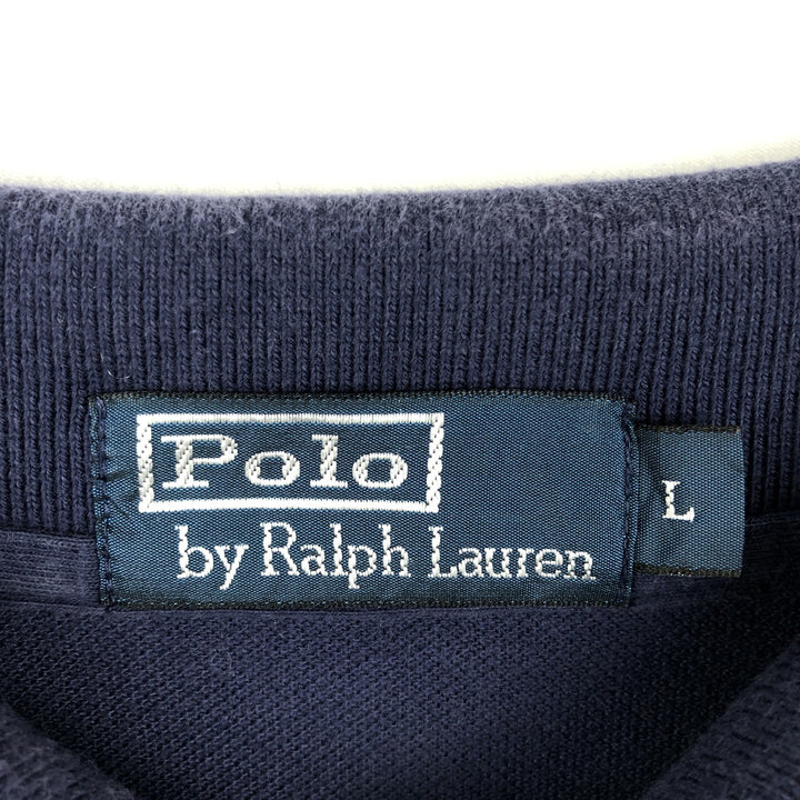 Ralph Lauren POLO by Ralph Lauren short sleeve polo shirt, men's size L cotton navy blue type Vintage Second Hand