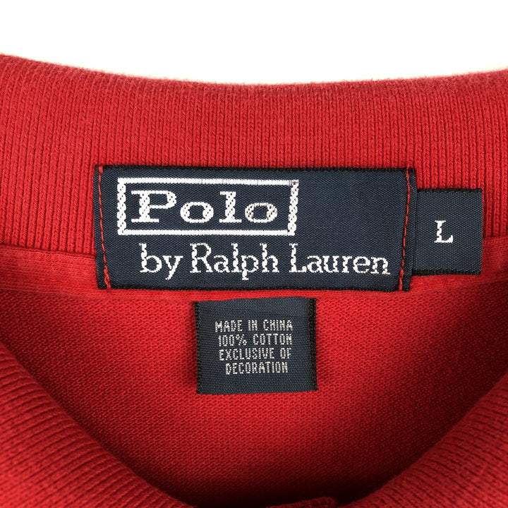 Ralph Lauren POLO by Ralph Lauren short sleeve polo shirt, men's size L cotton red type Vintage Second Hand
