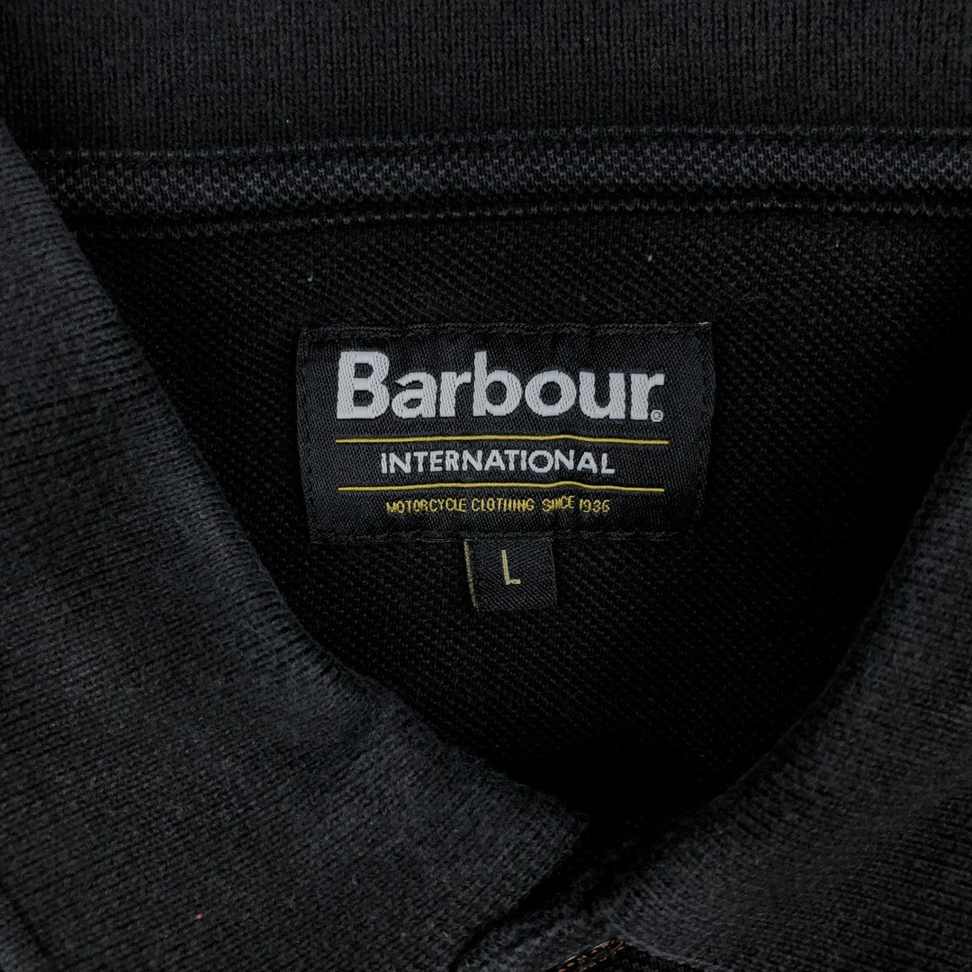 Barbour Short-Sleeve Polo Shirt, Men's Size L (approx.) cotton black type Vintage Second Hand