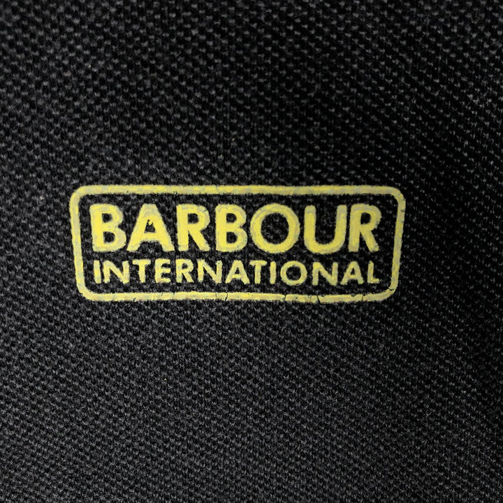 Barbour Short-Sleeve Polo Shirt, Men's Size L (approx.) cotton black type Vintage Second Hand