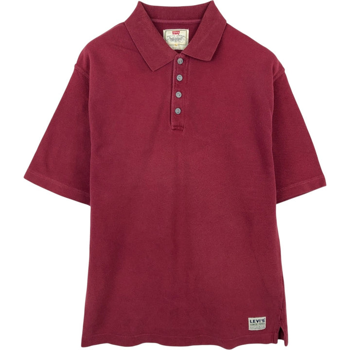 1990'S Levi's short-sleeved polo shirt, men's size L equivalent, vintage. cotton red type Vintage Second Hand
