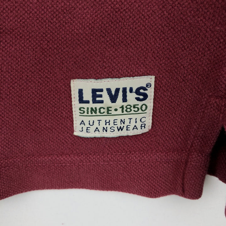 1990'S Levi's short-sleeved polo shirt, men's size L equivalent, vintage. cotton red type Vintage Second Hand