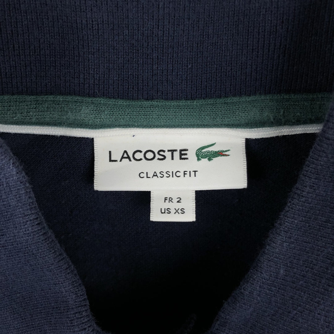 Lacoste Classic Fit short-sleeved polo shirt, men's size XS cotton navy blue type Vintage Second Hand
