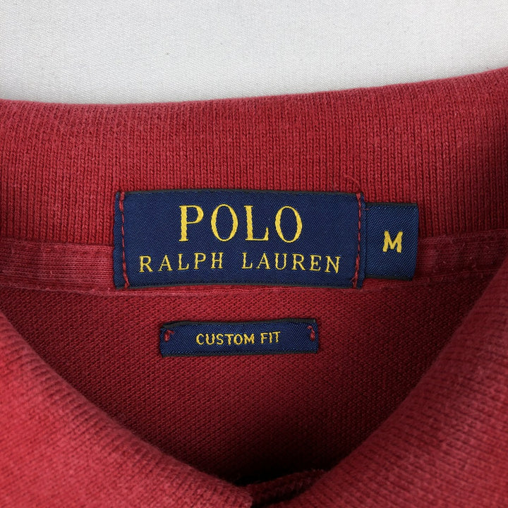 Ralph Lauren POLO RALPH LAUREN CUSTOM FIT short sleeve polo shirt men's M equivalent cotton red type Vintage Second Hand