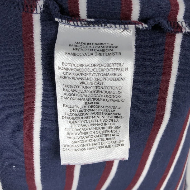 Ralph Lauren POLO RALPH LAUREN CLASSIC FIT multi-border short sleeve polo shirt, men's size XL cotton navy blue type Vintage Second Hand