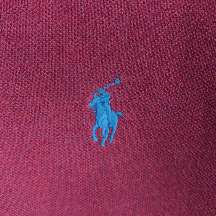 Ralph Lauren POLO RALPH LAUREN SLIM FIT short sleeve polo shirt, men's size L cotton Red type red-purple Vintage Second Hand