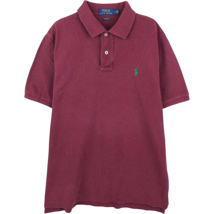 Ralph Lauren POLO RALPH LAUREN CLASSIC FIT short sleeve polo shirt, men's size M cotton red type Vintage Second Hand