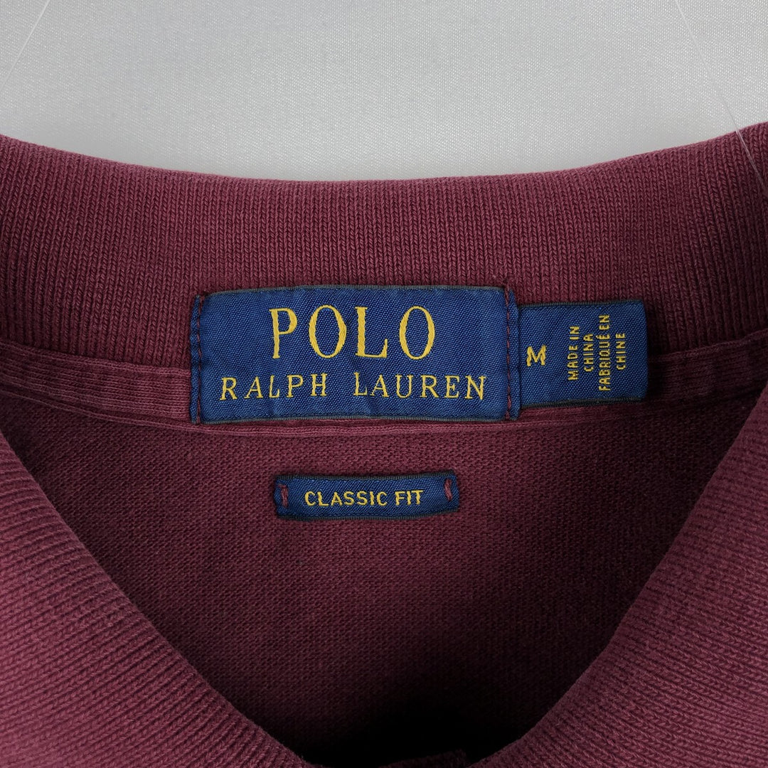 Ralph Lauren POLO RALPH LAUREN CLASSIC FIT short sleeve polo shirt, men's size M cotton red type Vintage Second Hand