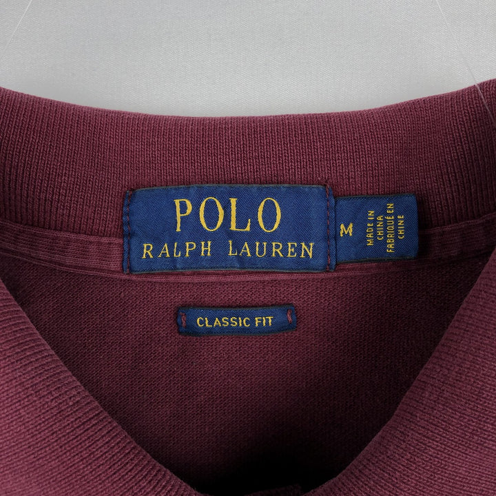 Ralph Lauren POLO RALPH LAUREN CLASSIC FIT short sleeve polo shirt, men's size M cotton red type Vintage Second Hand