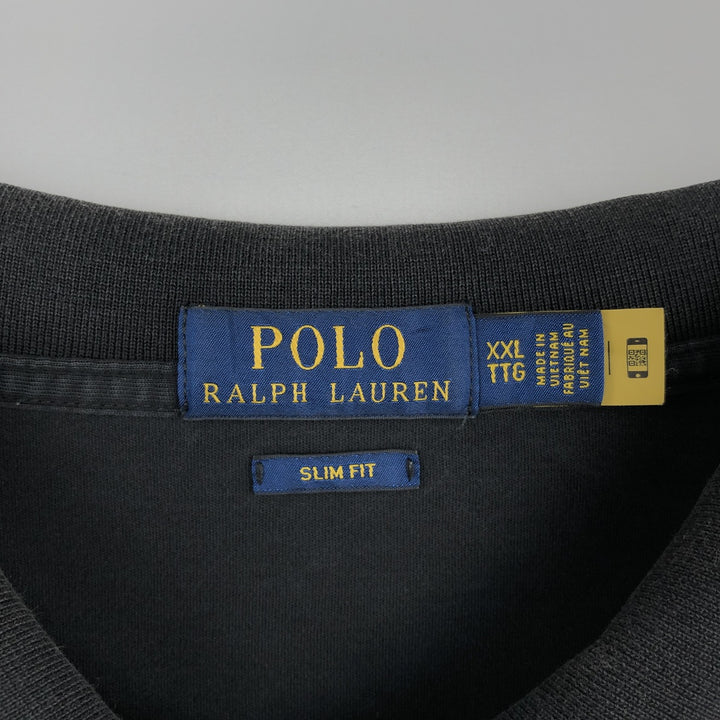 Ralph Lauren POLO RALPH LAUREN SLIM FIT Short-Sleeve Polo Shirt, Men's Size XXL (approx.) cotton black type Vintage Second Hand
