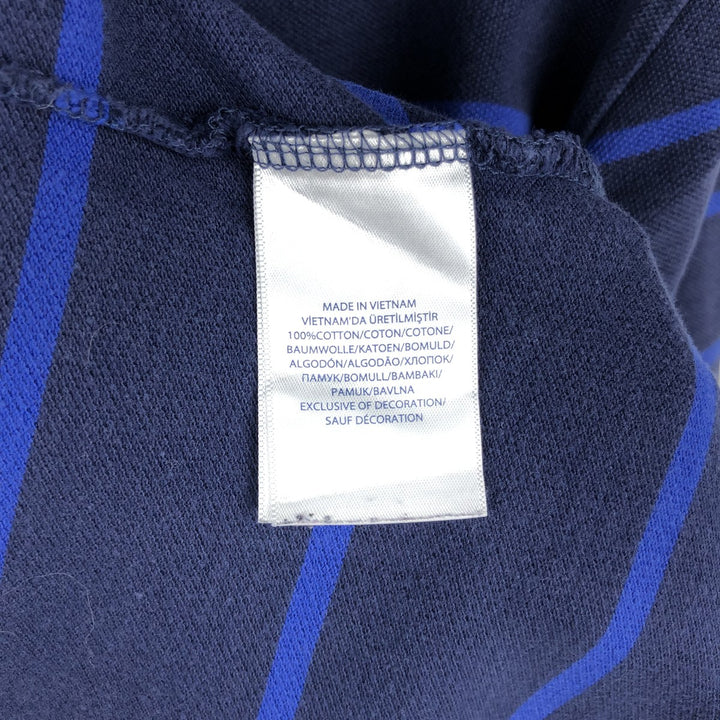 Ralph Lauren POLO RALPH LAUREN CUSTOM FIT short sleeve striped polo shirt men's size L cotton navy blue type Vintage Second Hand