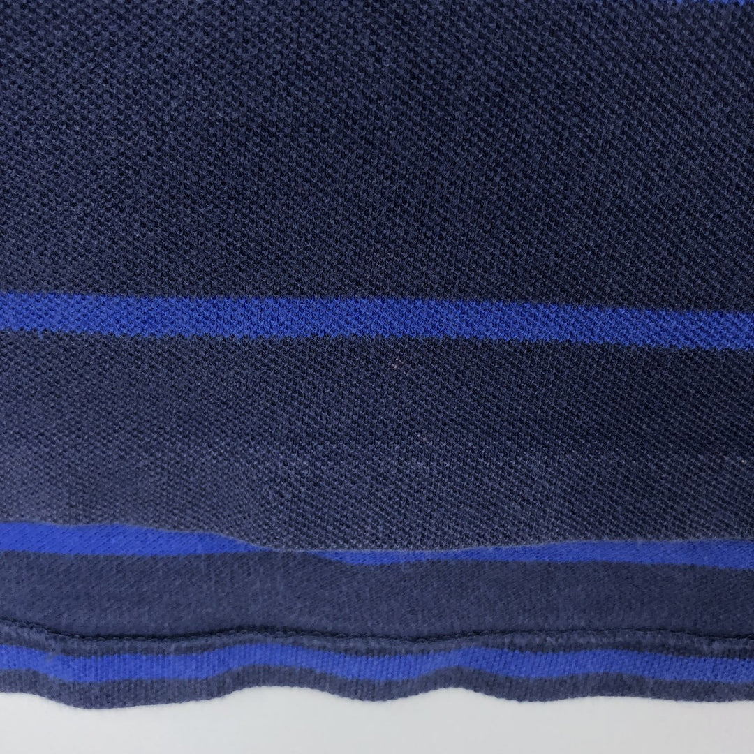 Ralph Lauren POLO RALPH LAUREN CUSTOM FIT short sleeve striped polo shirt men's size L cotton navy blue type Vintage Second Hand