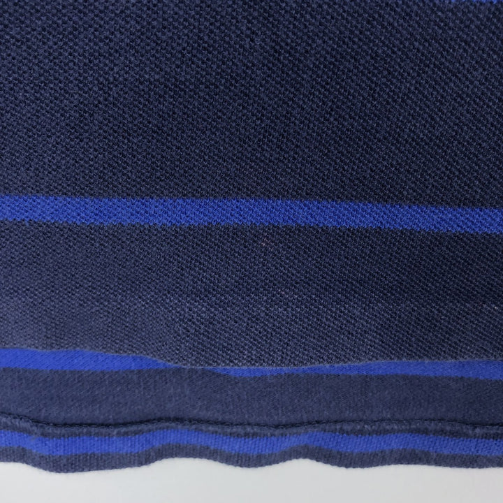 Ralph Lauren POLO RALPH LAUREN CUSTOM FIT short sleeve striped polo shirt men's size L cotton navy blue type Vintage Second Hand