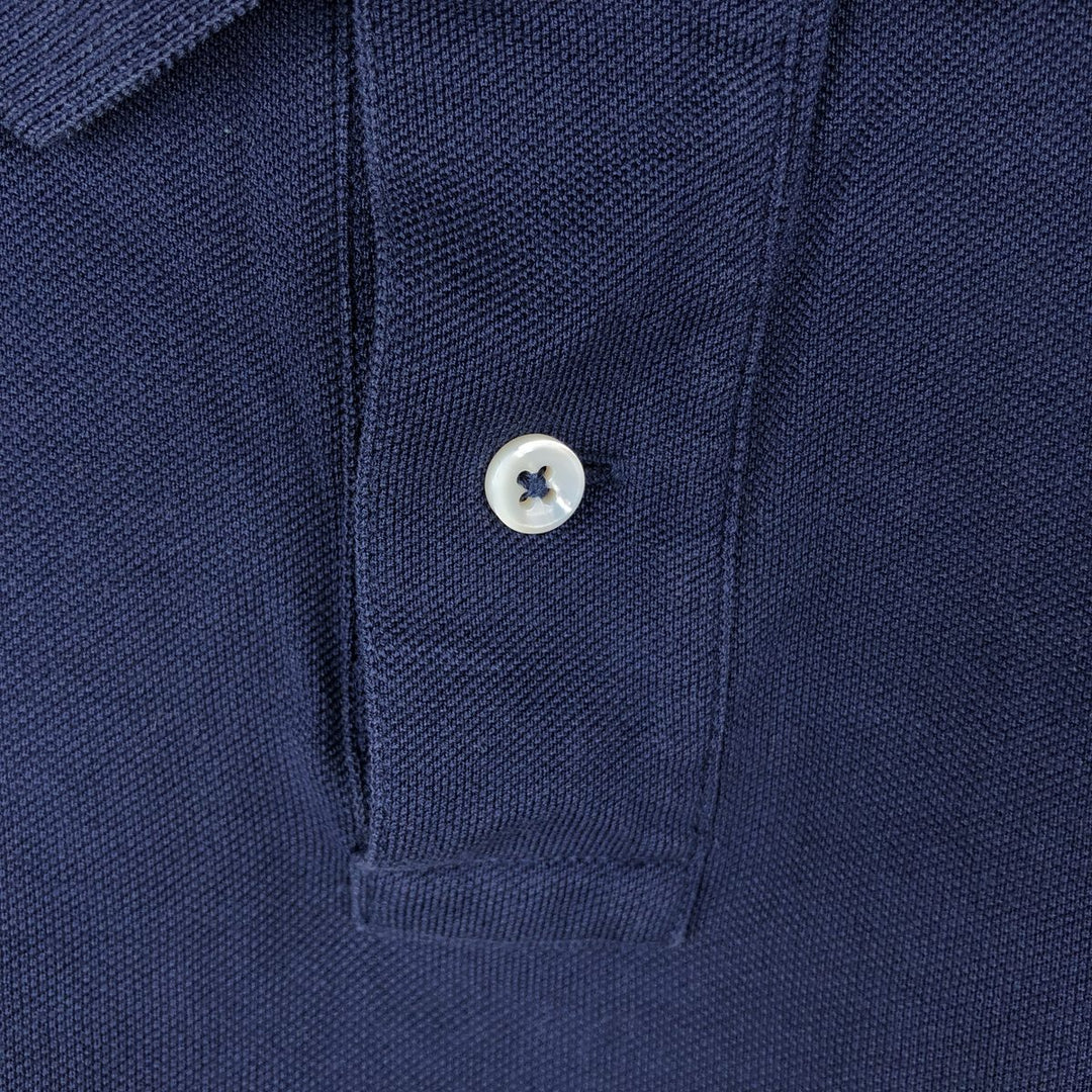 Ralph Lauren POLO RALPH LAUREN CUSTOM FIT short sleeve polo shirt men's size L cotton navy blue type Vintage Second Hand