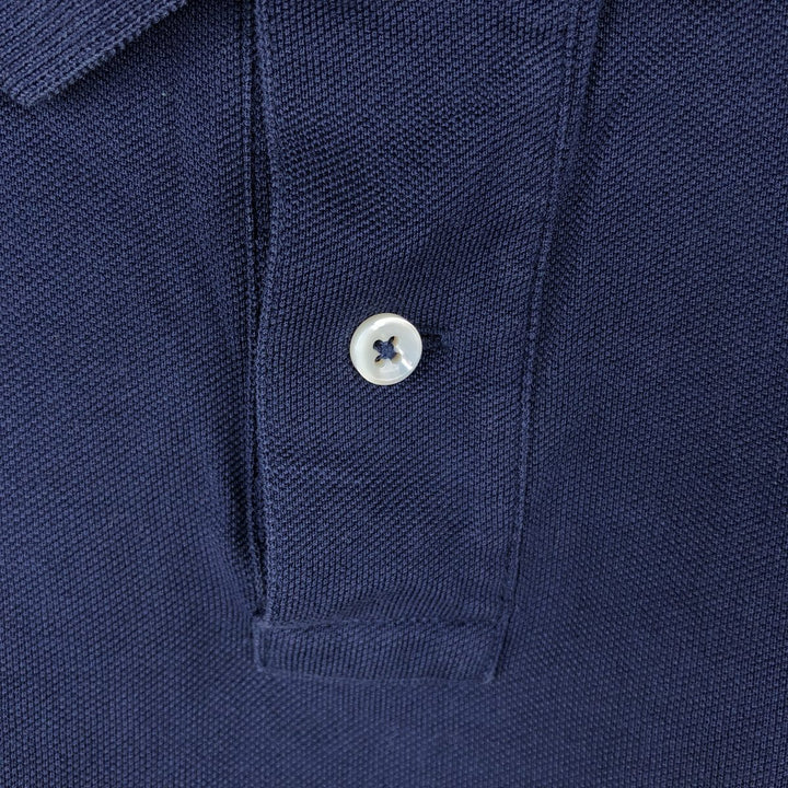Ralph Lauren POLO RALPH LAUREN CUSTOM FIT short sleeve polo shirt men's size L cotton navy blue type Vintage Second Hand
