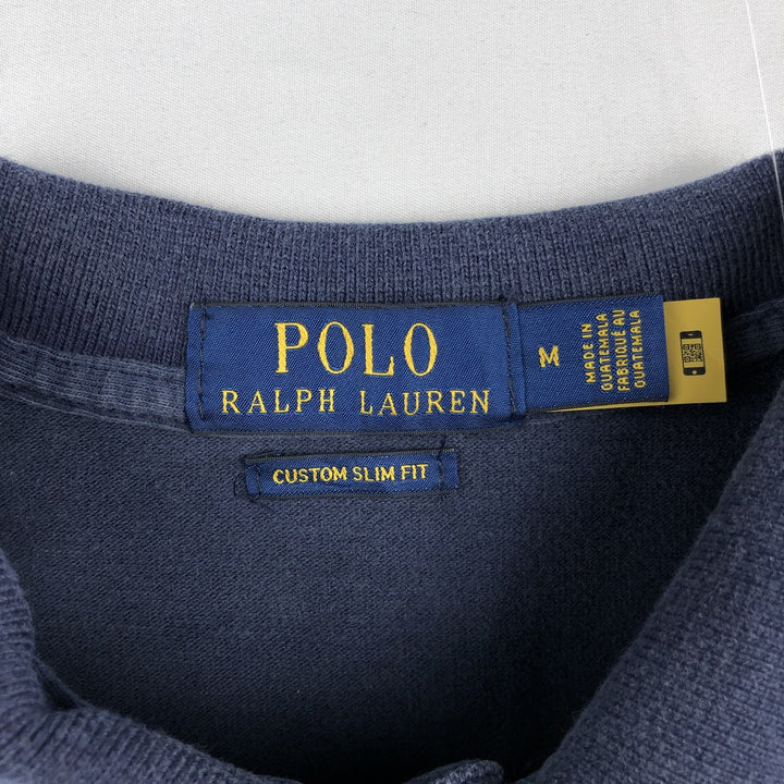 Ralph Lauren POLO RALPH LAUREN CUSTOM SLIM FIT short sleeve polo shirt men's size M cotton navy blue type Vintage Second Hand