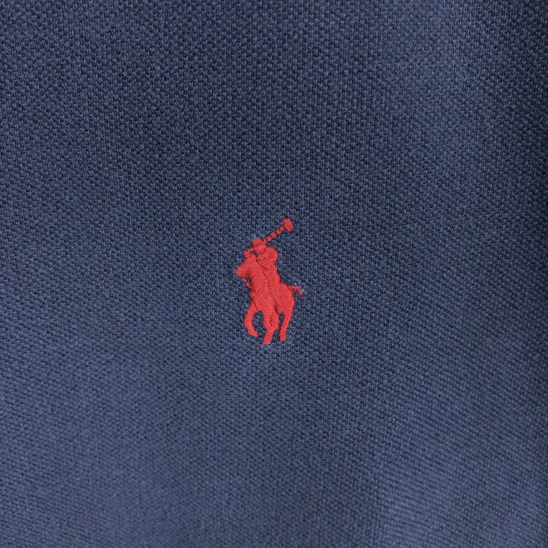 Ralph Lauren POLO RALPH LAUREN CUSTOM SLIM FIT short sleeve polo shirt men's size M cotton navy blue type Vintage Second Hand