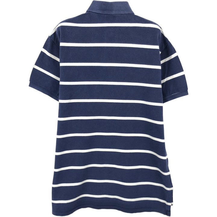 Ralph Lauren POLO RALPH LAUREN CUSTOM FIT short sleeve striped polo shirt men's size M cotton navy blue type Vintage Second Hand