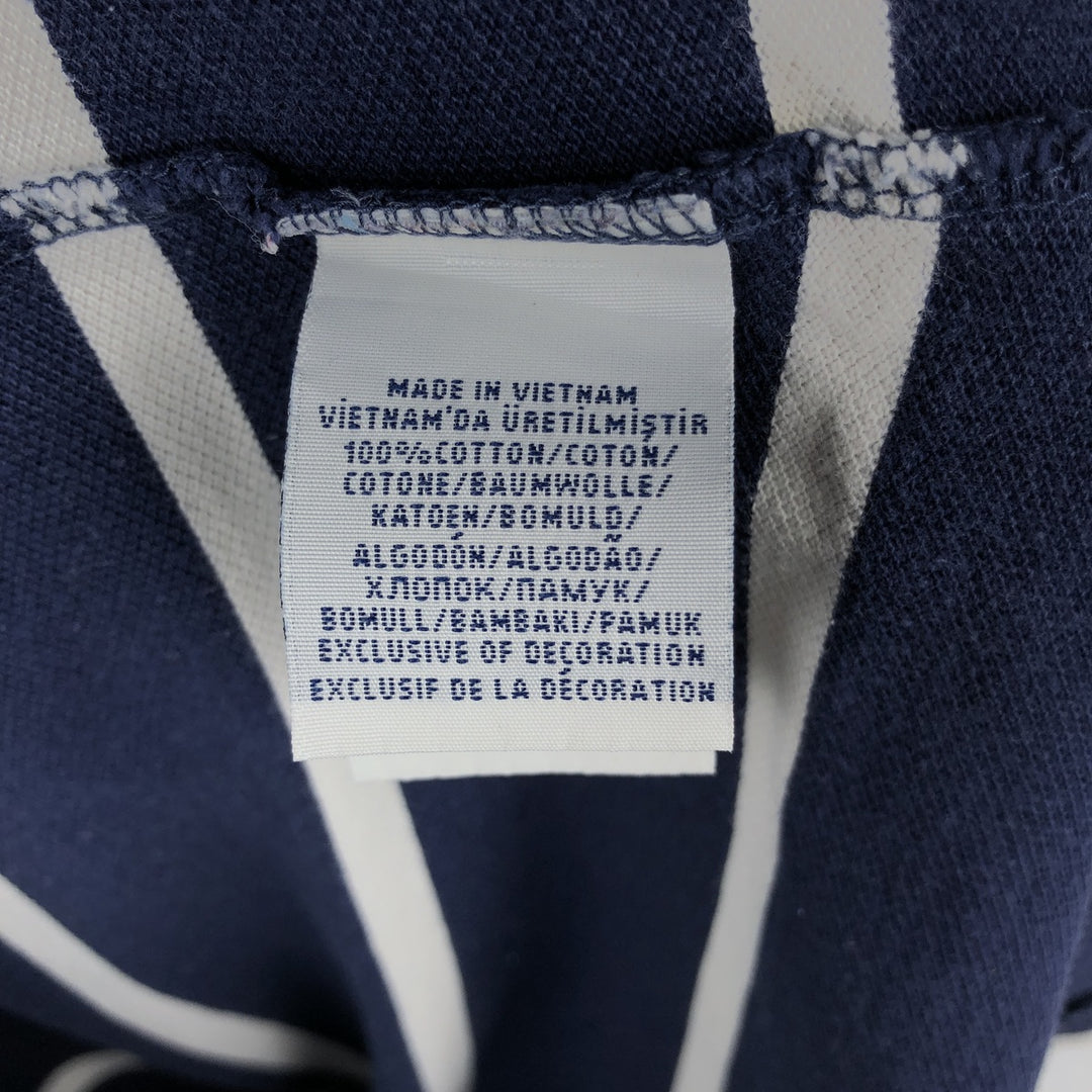 Ralph Lauren POLO RALPH LAUREN CUSTOM FIT short sleeve striped polo shirt men's size M cotton navy blue type Vintage Second Hand