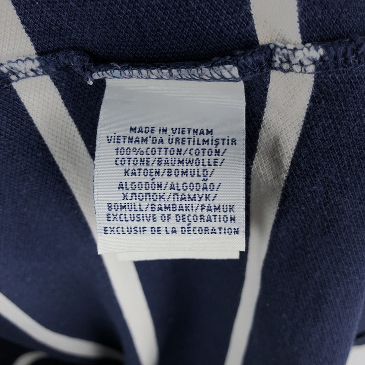 Ralph Lauren POLO RALPH LAUREN CUSTOM FIT short sleeve striped polo shirt men's size M cotton navy blue type Vintage Second Hand