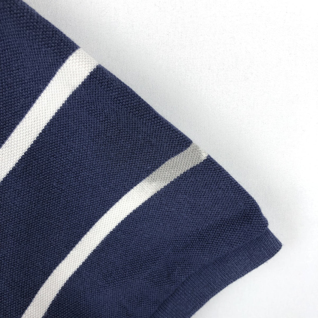 Ralph Lauren POLO RALPH LAUREN CUSTOM FIT short sleeve striped polo shirt men's size M cotton navy blue type Vintage Second Hand