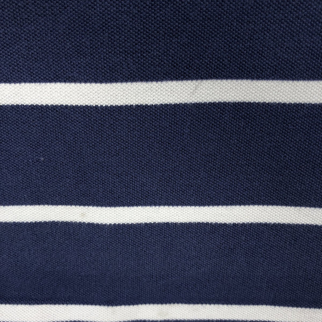 Ralph Lauren POLO RALPH LAUREN CUSTOM FIT short sleeve striped polo shirt men's size M cotton navy blue type Vintage Second Hand