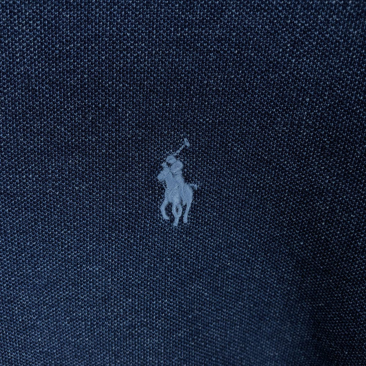 Ralph Lauren POLO RALPH LAUREN CUSTOM SLIM FIT short sleeve polo shirt men's XL equivalent cotton navy blue type Vintage Second Hand