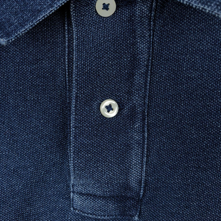 Ralph Lauren POLO RALPH LAUREN CUSTOM SLIM FIT short sleeve polo shirt men's XL equivalent cotton navy blue type Vintage Second Hand