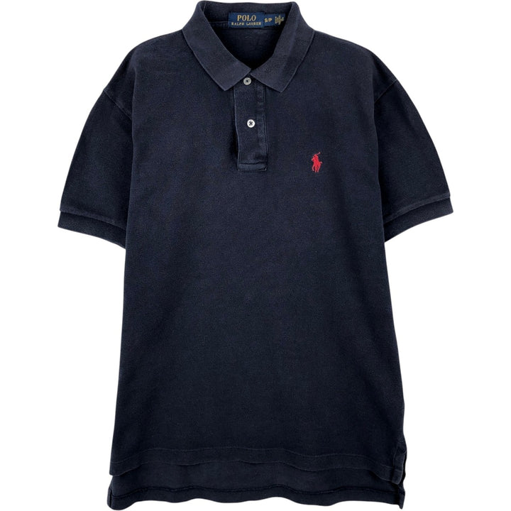 Ralph Lauren POLO RALPH LAUREN short-sleeved polo shirt, men's size S cotton black type Vintage Second Hand