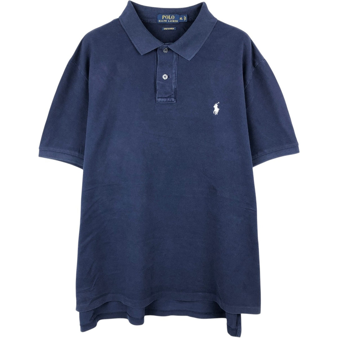 Ralph Lauren POLO RALPH LAUREN short sleeve polo shirt men's XL equivalent cotton navy blue type Vintage Second Hand