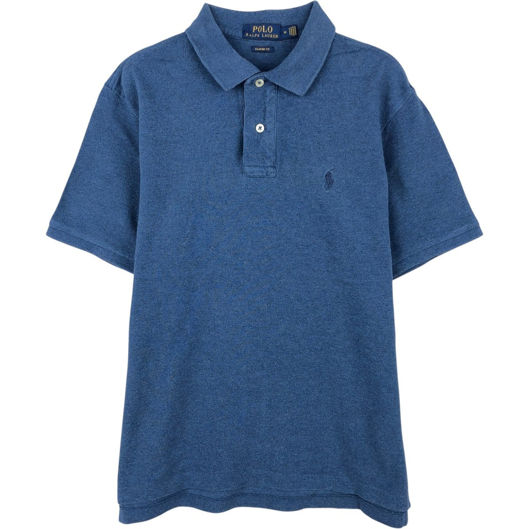 Ralph Lauren POLO RALPH LAUREN CLASSIC FIT short sleeve polo shirt, men's size M cotton blue type Vintage Second Hand