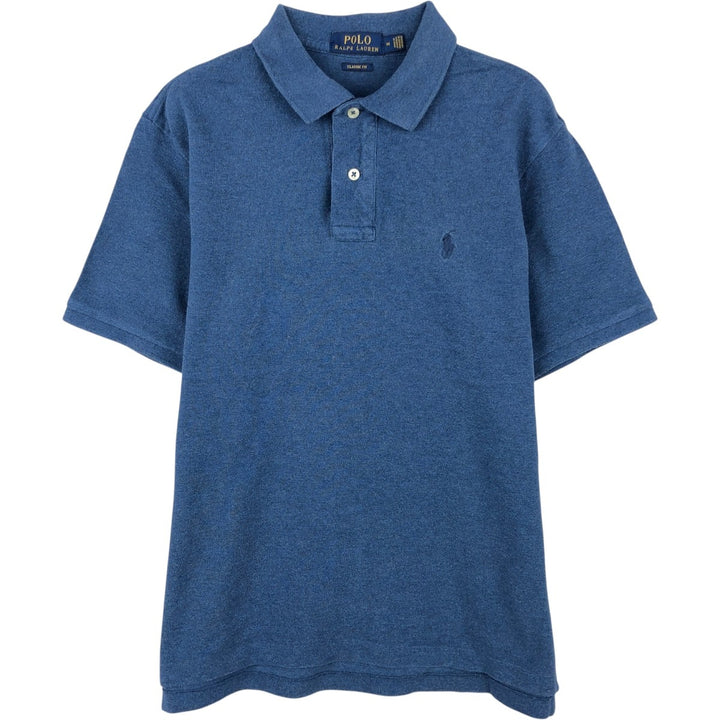 Ralph Lauren POLO RALPH LAUREN CLASSIC FIT short sleeve polo shirt, men's size M cotton blue type Vintage Second Hand