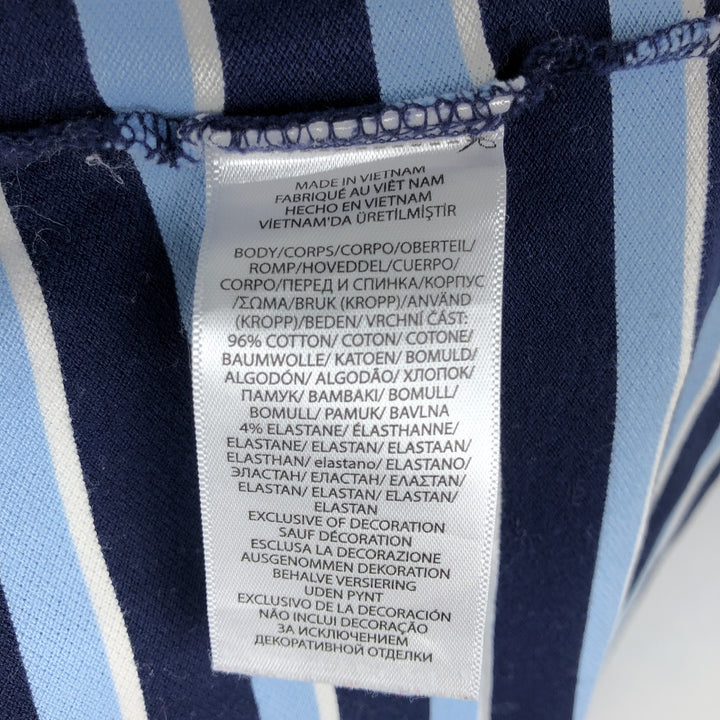Ralph Lauren POLO RALPH LAUREN CUSTOM SLIM FIT Multi-stripe Short-Sleeve Polo Shirt (Men's Size L equivalent) cotton navy blue type Vintage Second Hand