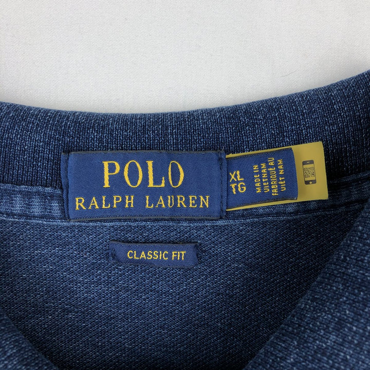 Ralph Lauren POLO RALPH LAUREN CLASSIC FIT short sleeve polo shirt men's XL equivalent cotton blue type Vintage Second Hand