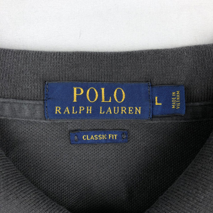 Ralph Lauren POLO RALPH LAUREN CLASSIC FIT short sleeve polo shirt for men size L cotton Charcoal Vintage Second Hand