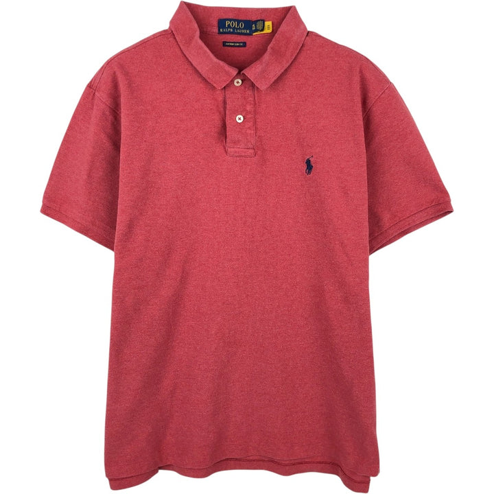 Ralph Lauren POLO RALPH LAUREN CUSTOM SLIM FIT short sleeve polo shirt men's XL equivalent cotton black type Vintage Second Hand