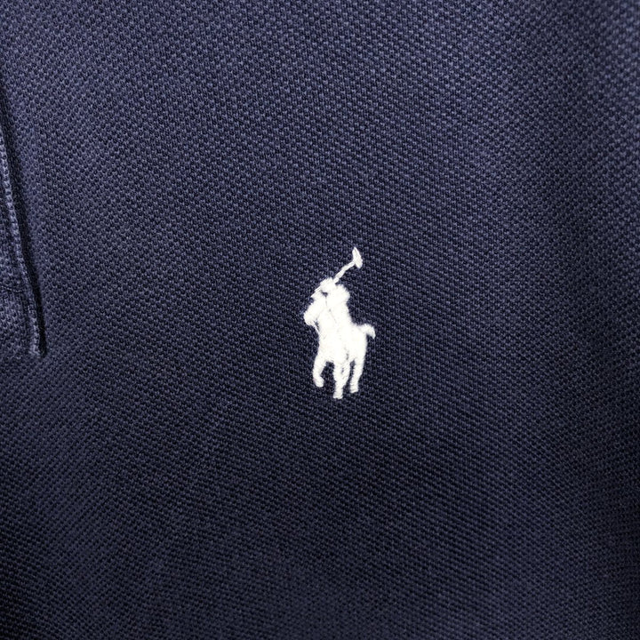 Ralph Lauren POLO RALPH LAUREN CUSTOM FIT short sleeve polo shirt men's size L cotton navy blue type Vintage Second Hand