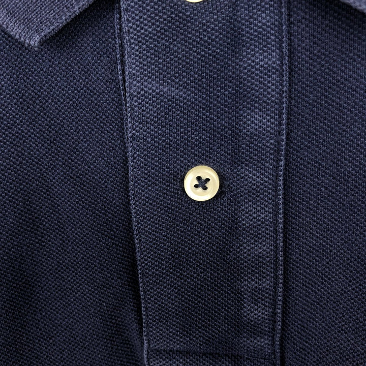 Ralph Lauren POLO RALPH LAUREN CUSTOM FIT short sleeve polo shirt men's size L cotton navy blue type Vintage Second Hand