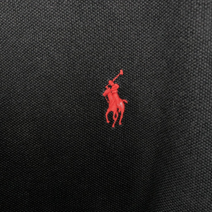 Ralph Lauren POLO RALPH LAUREN CUSTOM SLIM FIT short sleeve polo shirt, men's size L cotton black type Vintage Second Hand