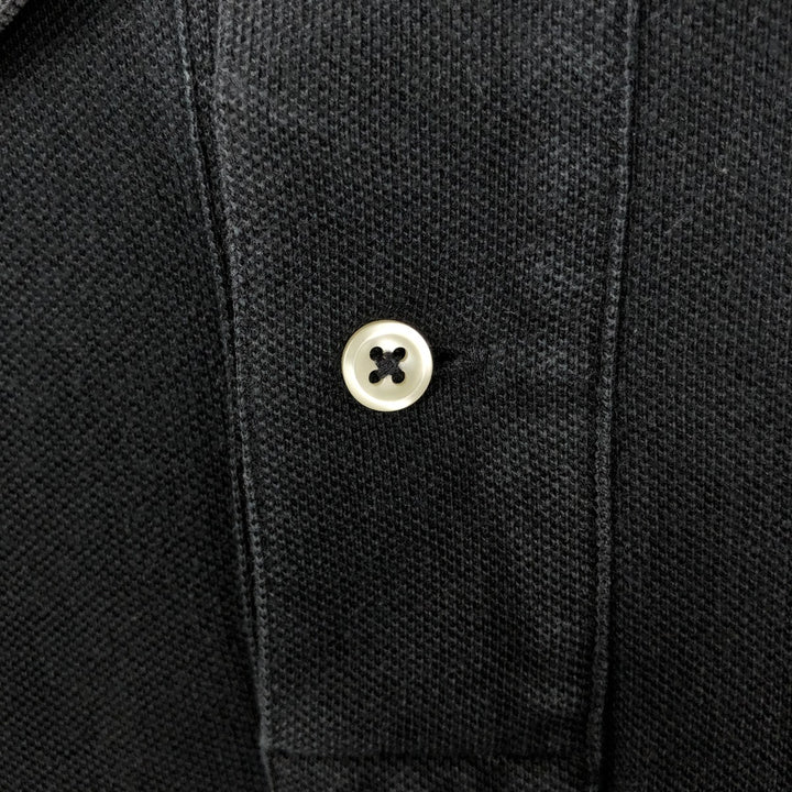 Ralph Lauren POLO RALPH LAUREN CUSTOM SLIM FIT short sleeve polo shirt, men's size L cotton black type Vintage Second Hand