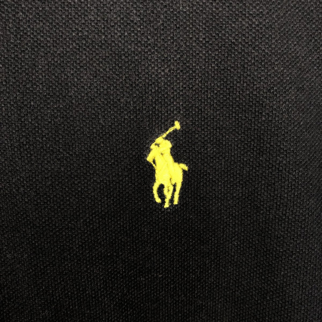 Ralph Lauren POLO RALPH LAUREN SLIM FIT short sleeve polo shirt, men's size L cotton black type Vintage Second Hand