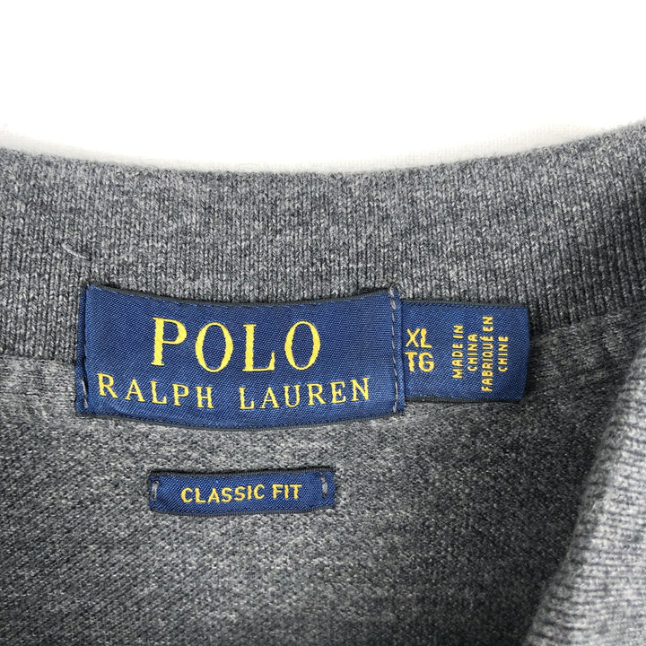 Ralph Lauren POLO RALPH LAUREN CLASSIC FIT short sleeve polo shirt men's XL equivalent cotton Charcoal Vintage Second Hand