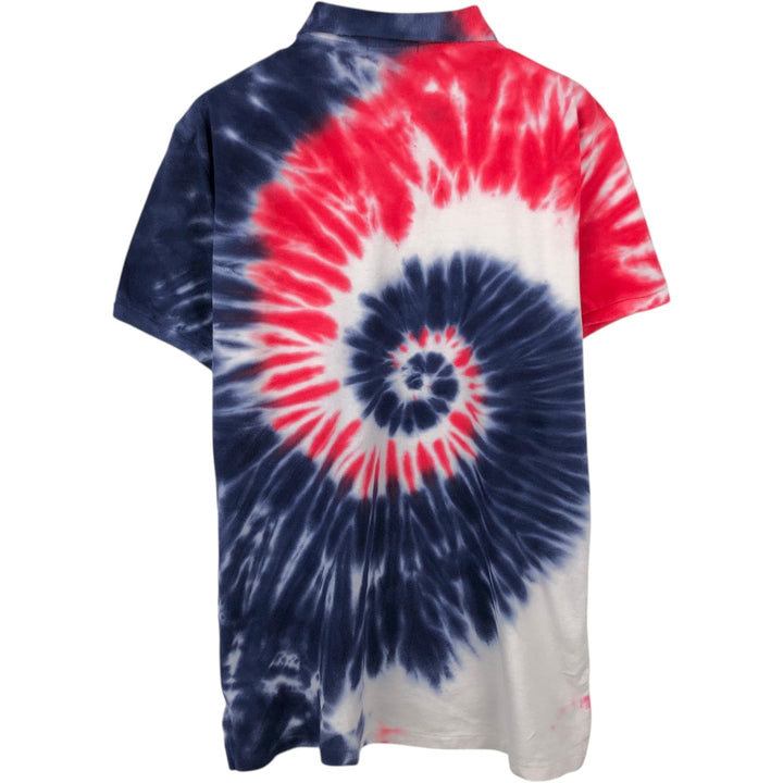 Ralph Lauren POLO RALPH LAUREN CUSTOM SLIM FIT Tie-Dye Pattern Short-Sleeve Polo Shirt (Men's Size L equivalent) cotton navy blue type Vintage Second Hand